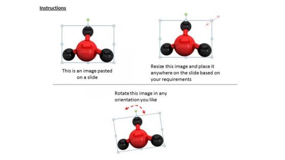 Stock Photo Red Color 3d Molecule PowerPoint Slide