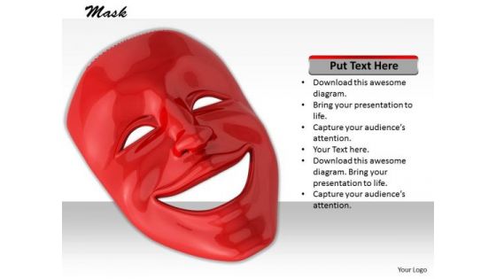 Stock Photo Red Color Emotions Mask PowerPoint Slide