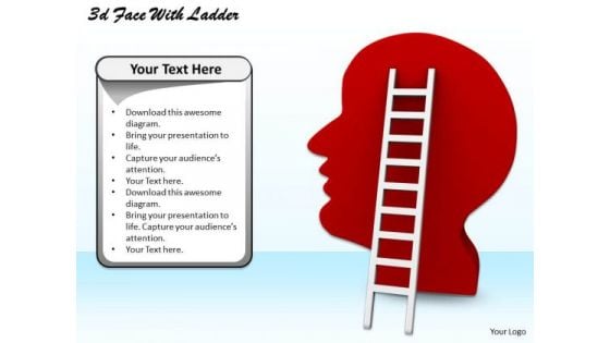 Stock Photo Red Graphic Of Human Face With Ladder Success Concept PowerPoint Slide