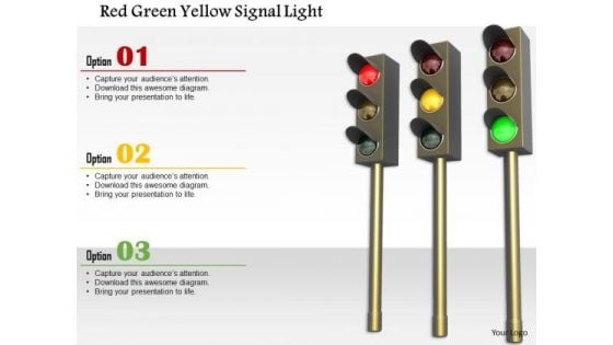 Stock Photo Red Green Yellow Signal Light PowerPoint Slide