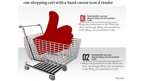 Stock Photo Red Hand Like Symbol In Shopping Cart PowerPoint Slide