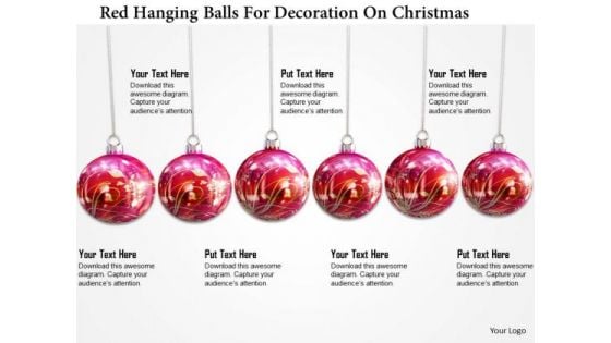 Stock Photo Red Hanging Balls For Decoration On Christmas PowerPoint Slide