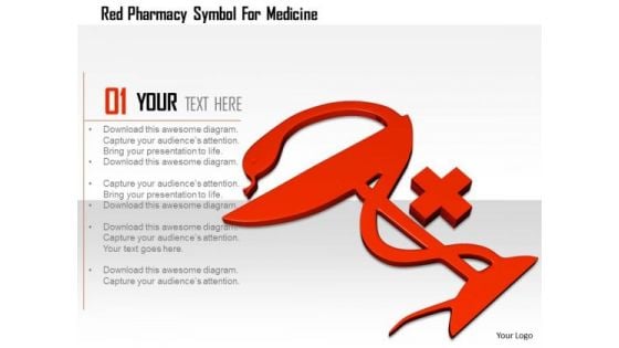 Stock Photo Red Pharmacy Symbol For Medicine PowerPoint Slide