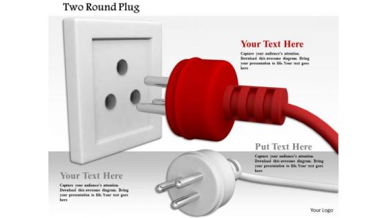 Stock Photo Red Plug Leading Ahead Towards Socket PowerPoint Slide Stock Photo Red Plug Leading Ahead Towards Socket PowerPoint Slide