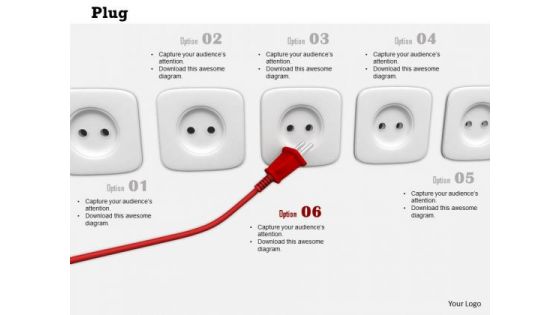 Stock Photo Red Plug Moving Towards Socket PowerPoint Slide