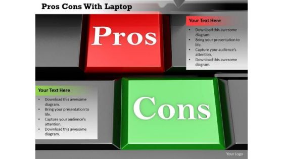 Stock Photo Red Pros And Green Cons Keys PowerPoint Slide