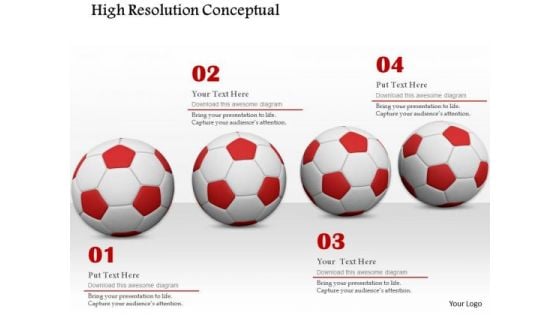 Stock Photo Red Soccer Balls High Resolution Conceptual PowerPoint Slide
