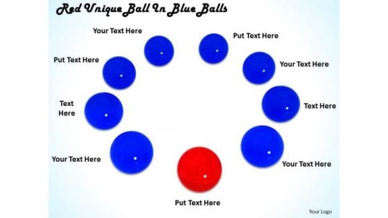 Stock Photo Red Unique Ball In Blue Balls Ppt Template