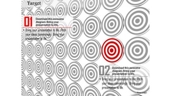 Stock Photo Red Unique Target Board In Others Pwerpoint Slide