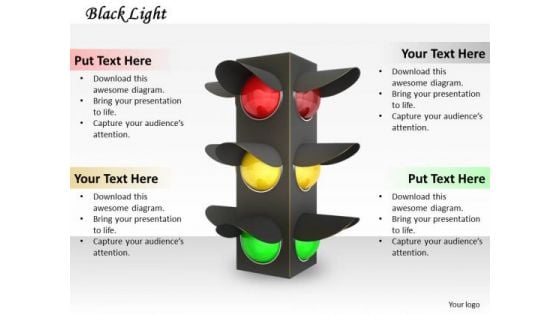 Stock Photo Red Yellow And Green Signals For Traffic PowerPoint Slide