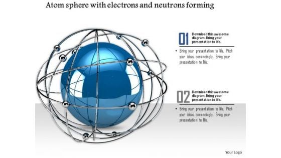 Stock Photo Satellite Orbit Web Around Atom Sphere PowerPoint Slide