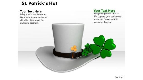 Stock Photo Set Patricks Hat With Clover PowerPoint Slide