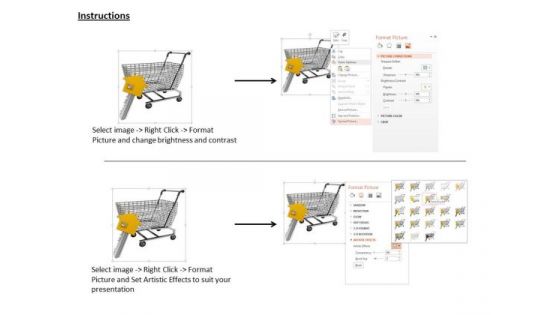 Stock Photo Shopping Cart With Home Icon Key PowerPoint Slide