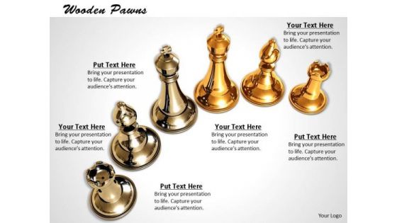 Stock Photo Silver And Golden Chess Pieces PowerPoint Slide