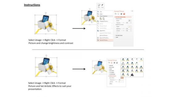 Stock Photo Smartphone In An Open Gift Box PowerPoint Slide
