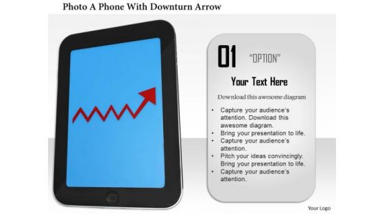 Stock Photo Smartphone With Red Upward Arrow PowerPoint Slide Stock Photo Smartphone With Red Upward Arrow PowerPoint Slide