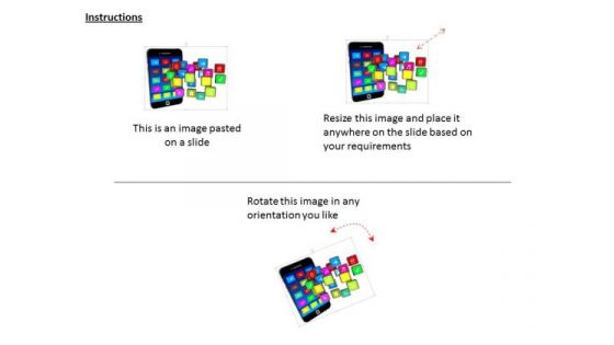 Stock Photo Smartphone With Social Media Icons PowerPoint Slide