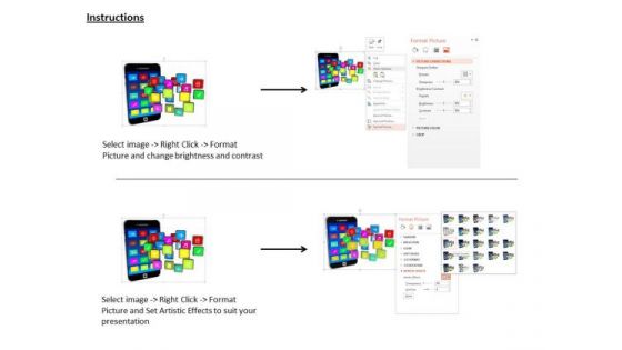 Stock Photo Smartphone With Social Media Icons PowerPoint Slide