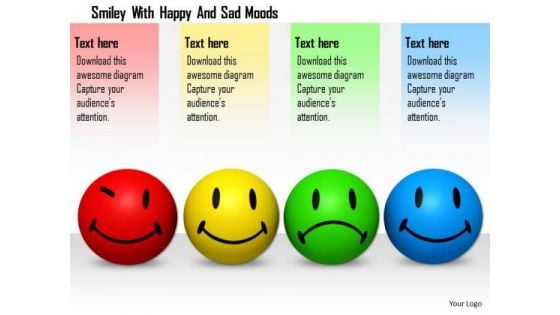 Stock Photo Smiley With Happy And Sad Moods PowerPoint Slide