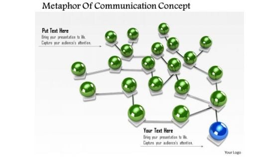 Stock Photo Spheres Connected With One Different Sphere Concept Network PowerPoint Slide