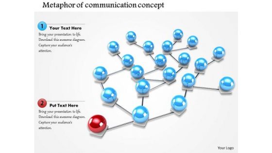 Stock Photo Spheres Connected With One Different Sphere Network PowerPoint Slide