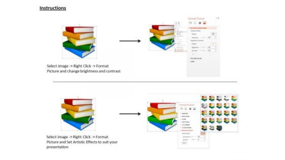 Stock Photo Stack Of Colorful Books PowerPoint Slide
