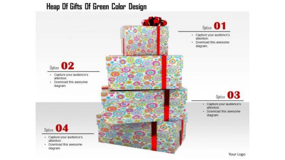 Stock Photo Stack Of Gift Boxes For Christmas PowerPoint Slide