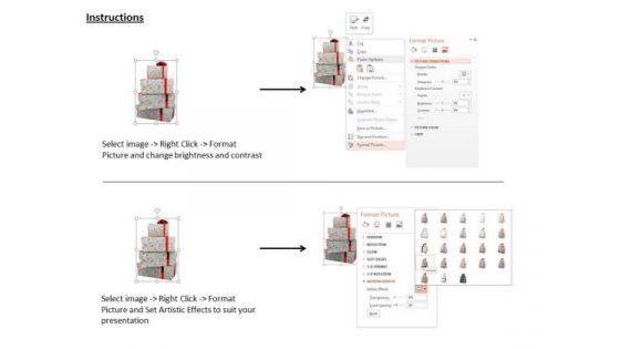 Stock Photo Stack Of Gift Boxes For Christmas PowerPoint Slide