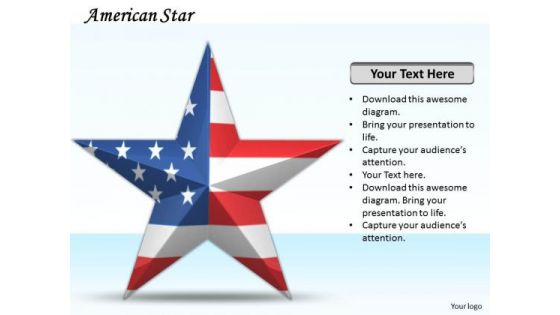 Stock Photo Star Design With Us Flag PowerPoint Slide