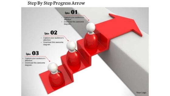 Stock Photo Step By Step Progress Arrow PowerPoint Slide