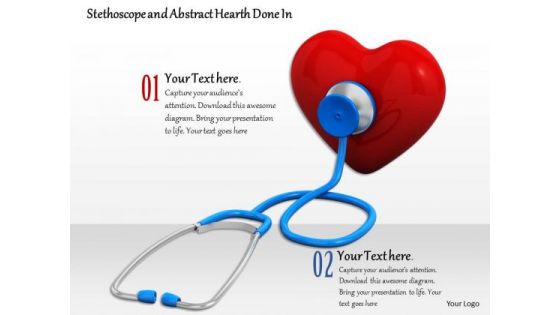 Stock Photo Stethoscope On Red Heart Icon PowerPoint Slide