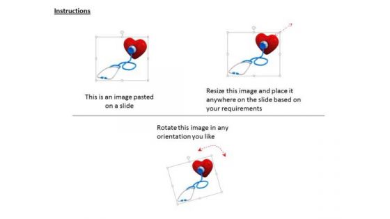 Stock Photo Stethoscope On Red Heart Icon PowerPoint Slide