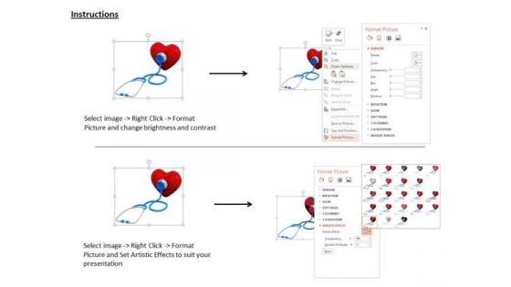 Stock Photo Stethoscope On Red Heart Icon PowerPoint Slide