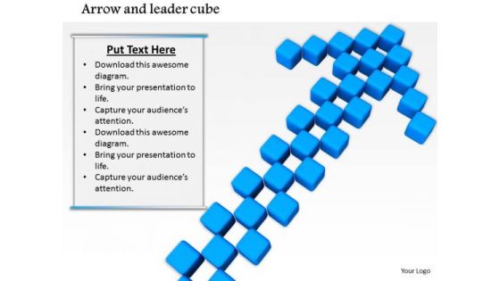 Stock Photo Structure Of Cubes In Shape Of Arrow PowerPoint Slide