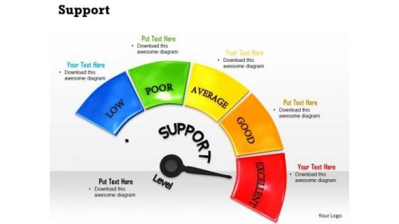 Stock Photo Support Meter With Excellent Level Pwerpoint Slide