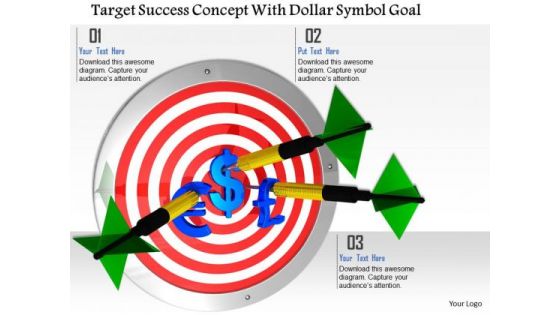 Stock Photo Target Success Concept With Dollar Symbol Goal PowerPoint Slide