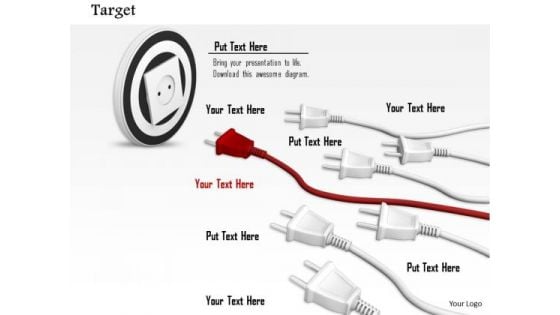 Stock Photo Team Of Plugs Moving Towards Socket Pwerpoint Slide