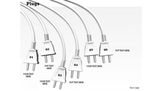 Stock Photo Team Of White Electricity Plugs PowerPoint Slide Stock Photo Team Of White Electricity Plugs PowerPoint Slide