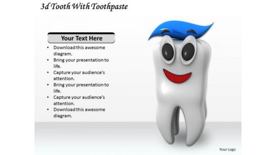 Stock Photo Teeth With Toothpaste Shows Dental Hygiene PowerPoint Slide