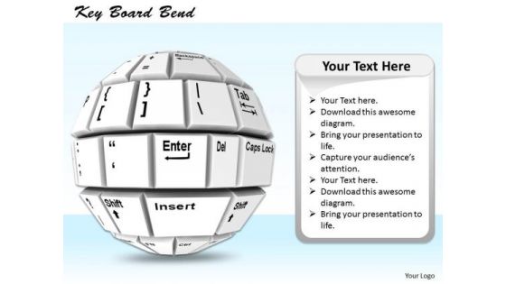 Stock Photo The Bent Computer Keyboard PowerPoint Slide
