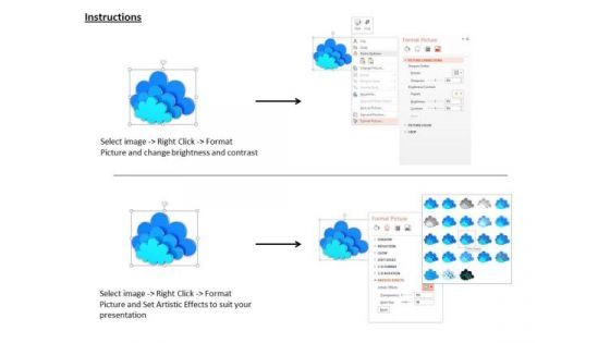 Stock Photo Three Icons Of Clouds For Cloud Computing PowerPoint Slide