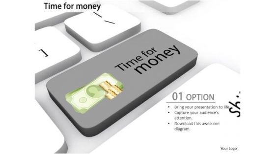 Stock Photo Time For Money Text On Computer Key PowerPoint Slide