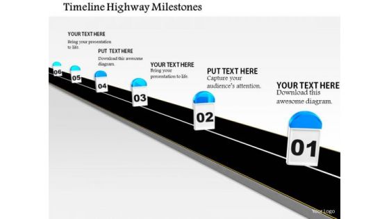 Stock Photo Timeline Highway Milestones PowerPoint Slide