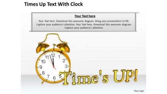 Stock Photo Times Up Text With Clock PowerPoint Template