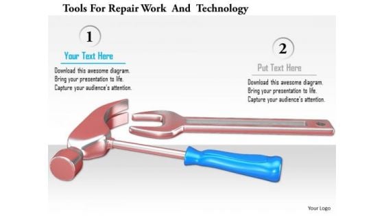 Stock Photo Tools For Repair Work And Technology PowerPoint Slide