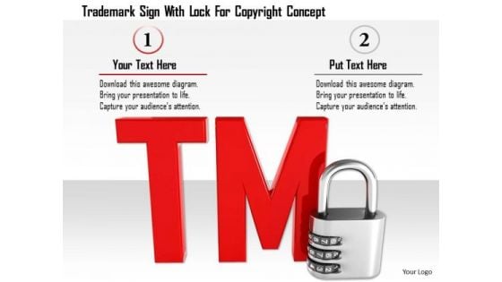 Stock Photo Trademark Sign With Lock For Copyright Concept PowerPoint Slide
