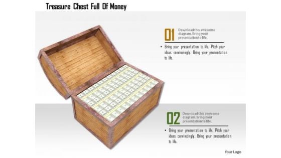 Stock Photo Treasure Chest Full Of Money PowerPoint Slide