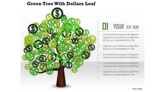 Stock Photo Tree Of Dollar Currency Symbols PowerPoint Slide