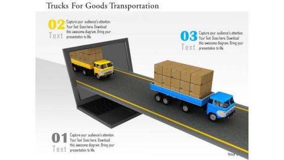 Stock Photo Trucks For Goods Transportation PowerPoint Slide Stock Photo Trucks For Goods Transportation PowerPoint Slide