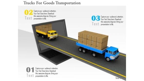 Stock Photo Trucks For Goods Transportation PowerPoint Slide